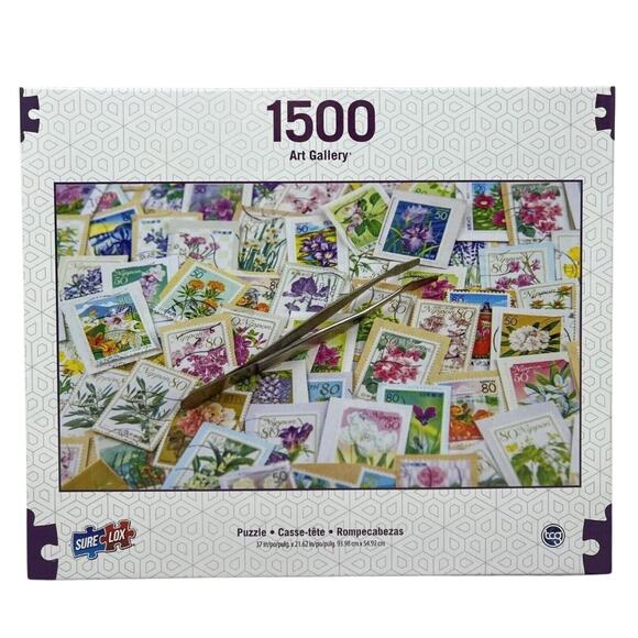1500 Piece Jigsaw Puzzle Art Gallery Spring Stamp Collection NEW - Picture 1 of 8